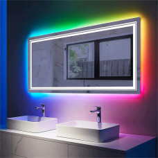 Зеркало с музыкой и радио с RGB подсветкой Декор 06 